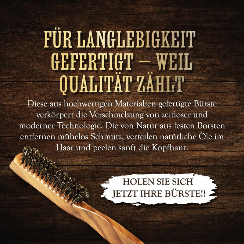 Death Grip Beard Brush and Comb (Wooden Death Grip Brush For Grooming Beards & Hair)