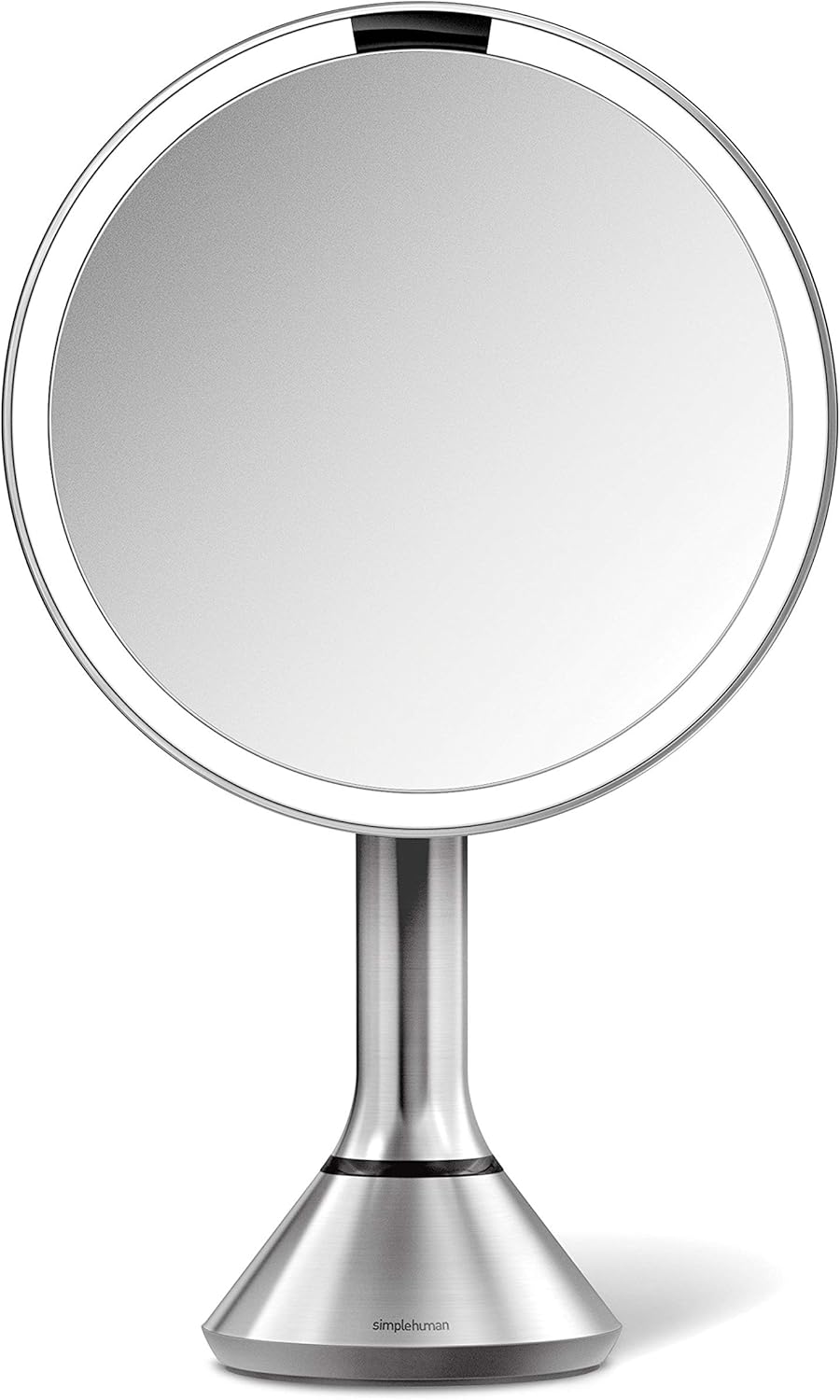 Lighted Makeup Mirror - Simplehuman Sensor Mirror with 5X Magnification | 8" Round, Cordless, Rose Gold Stainless Steel
