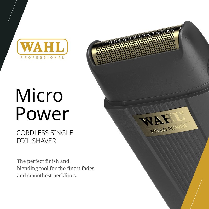 Wahl Professional Micro Power Shaver, Cordless Ultra-Close Finishing Foil for Precision Grooming, 2 Hour Runtime