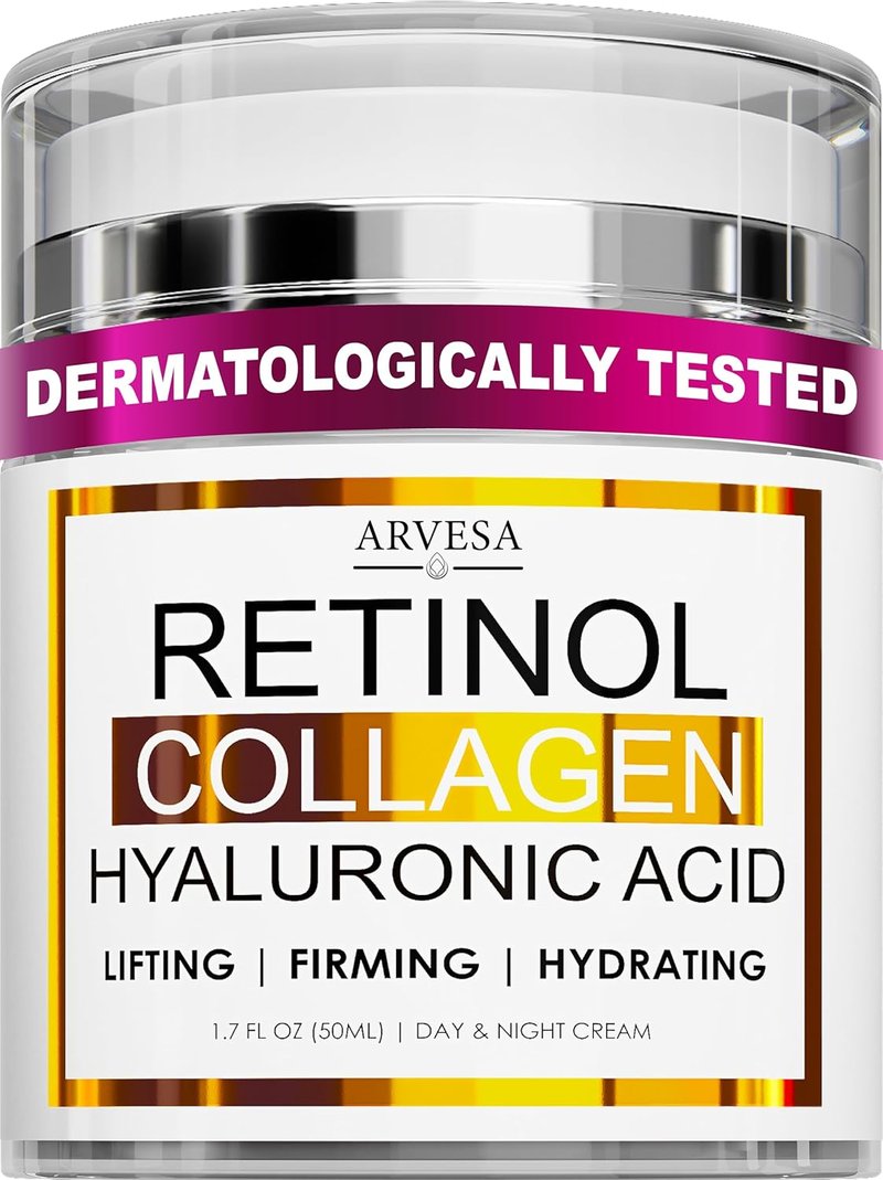 Retinol Cream for Face - Anti-Aging Moisturizer with Collagen & Hyaluronic Acid | Day & Night Skin Firming Cream
