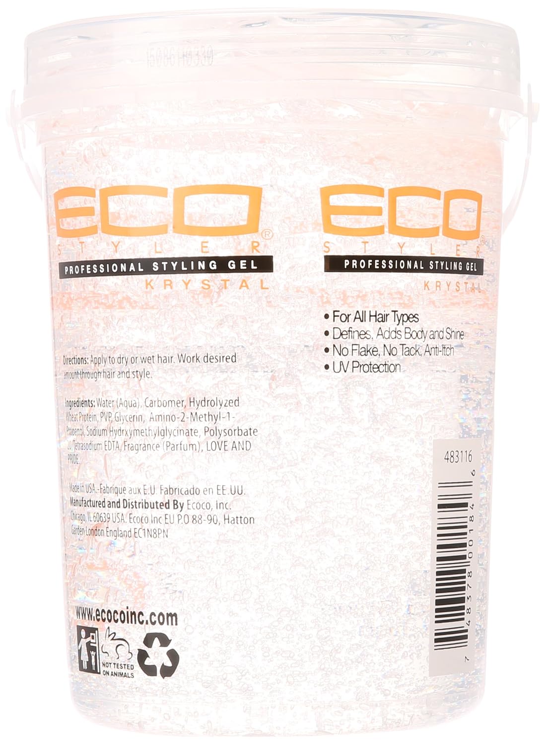 Eco Style Gel - Clear Hair Styling Gel for Strong Hold | 80 Ounce
