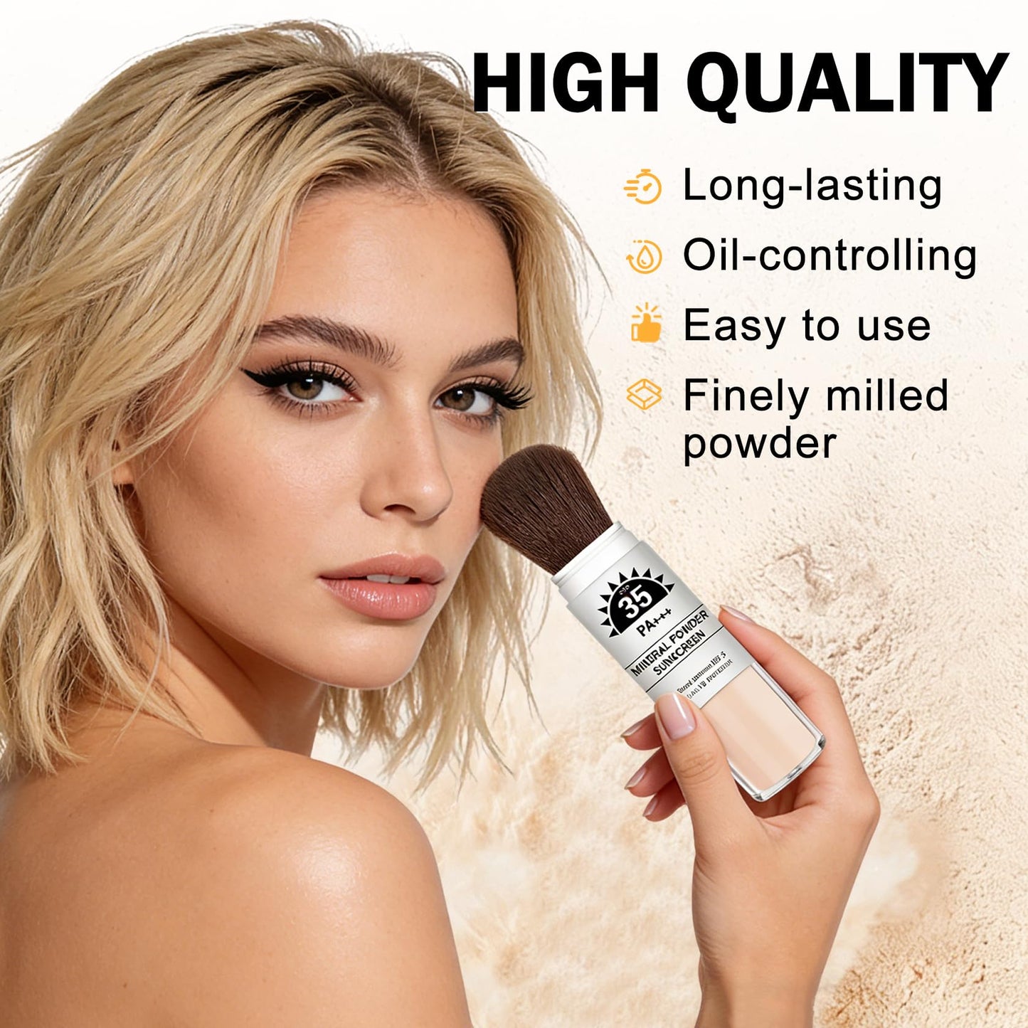 Mineral Sunscreen Powder SPF 35 Face Setting Powder Makeup - Translucent