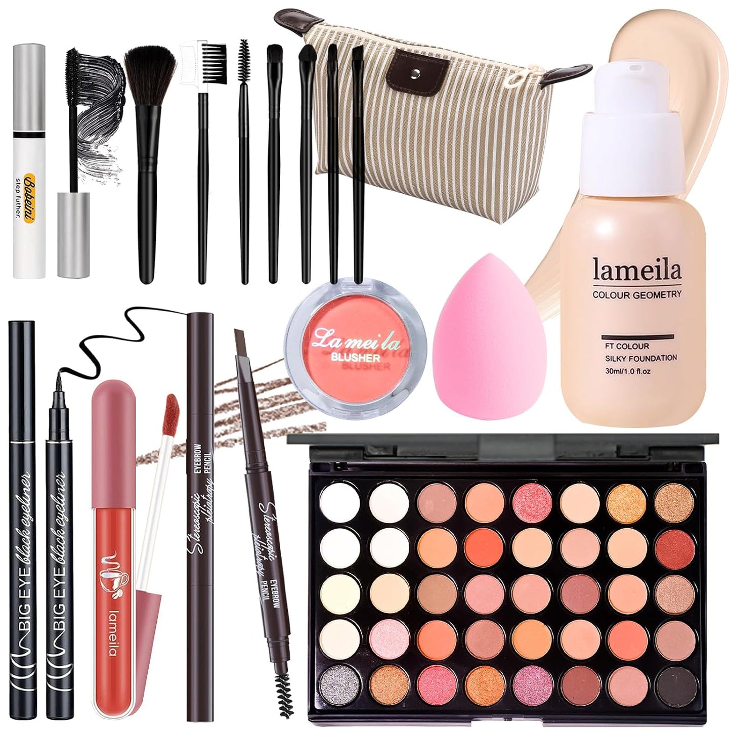 Makeup Set for Girls & Women - Complete Kit with Eyeshadow, Foundation, Blush, Brushes & More | Perfect Gift Idea