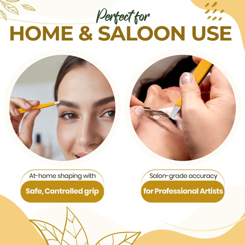 Professional Slant Tip Eyebrow Tweezers for Women & Men – Precision Hair Removal Tool – Stainless Steel Tweezers for Eyebrow Shaping, Facial Hair, Ingrown Hair & Splinter Removal (Golden Glow)