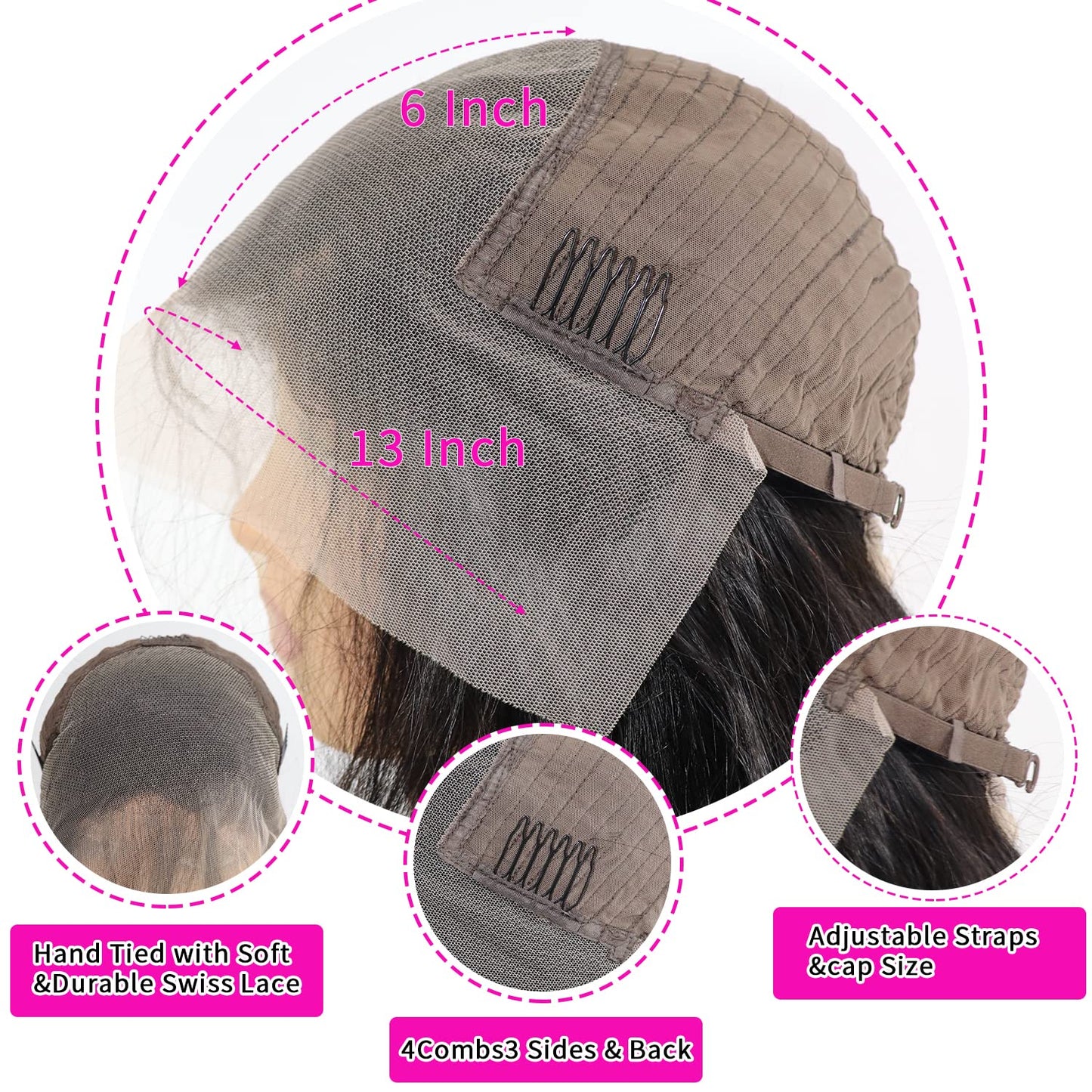 Aicrelery 30 Inch 13x6 Lace Front Wigs Human Hair Body Wave 13x6 HD Lace Frontal Wigs for Women Pre Plucked With Baby Hair 180 Density Glueless Body Wave Frontal Wig Free Part Natural Color