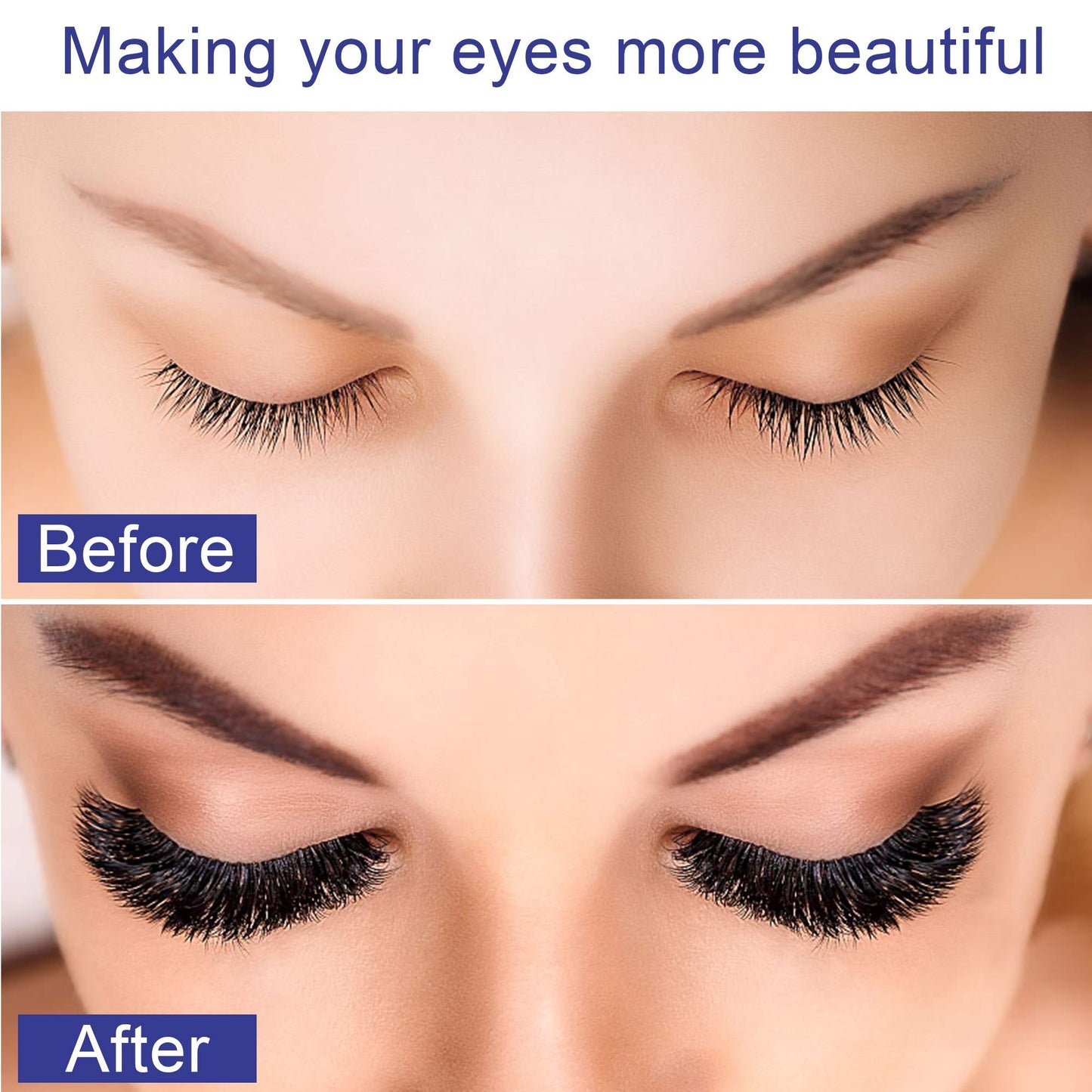 Alcastar Magnetic Eyelashes with Eyeliner Kit, Synthetic Fiber, Natural Look, Waterproof, No Glue Required (Black36)