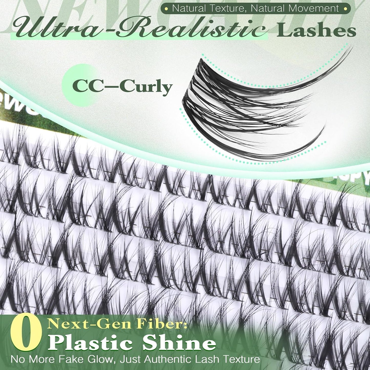 Natural Lash Clusters - Invisible Band CC-Curly Eyelash Extensions | 10-16MM Spider Cluster Lashes