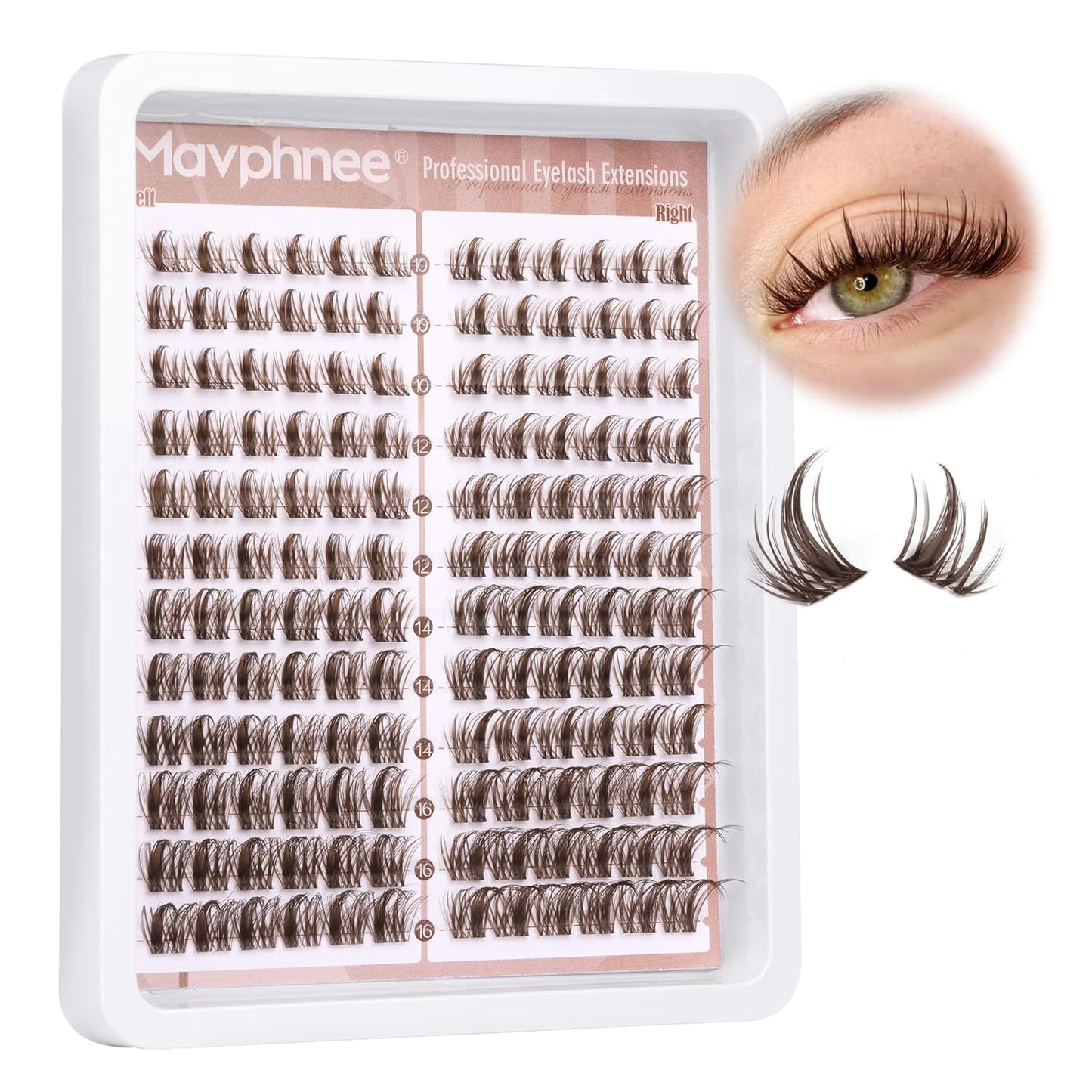 Natural DIY Lash Extensions - C-Curly Cluster Eyelashes | 216 Pcs Wispy Cat Eye Lashes for Beginners