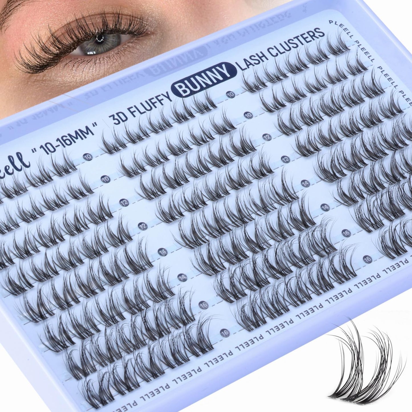 Natural Lash Clusters - Wispy D-Curly Eyelash Extensions | Fluffy 10-16MM Individual Lashes