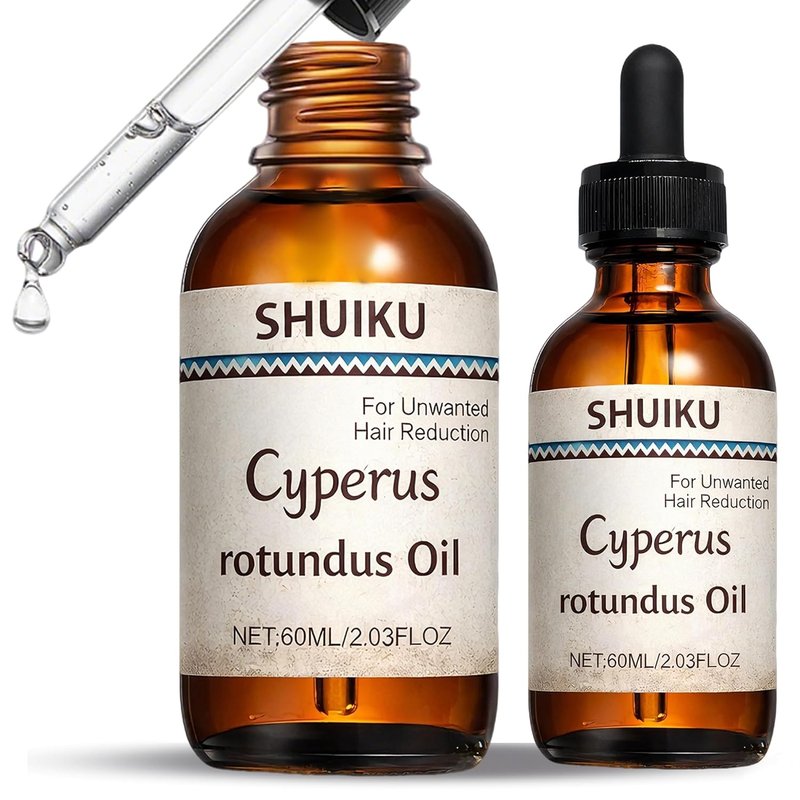 Cyperus Rotundus Oil for Hair Removal - 100% Pure Natural Extract | Smooth Skin, Reduce Body Hair Growth - 60ml (2 Packs)
