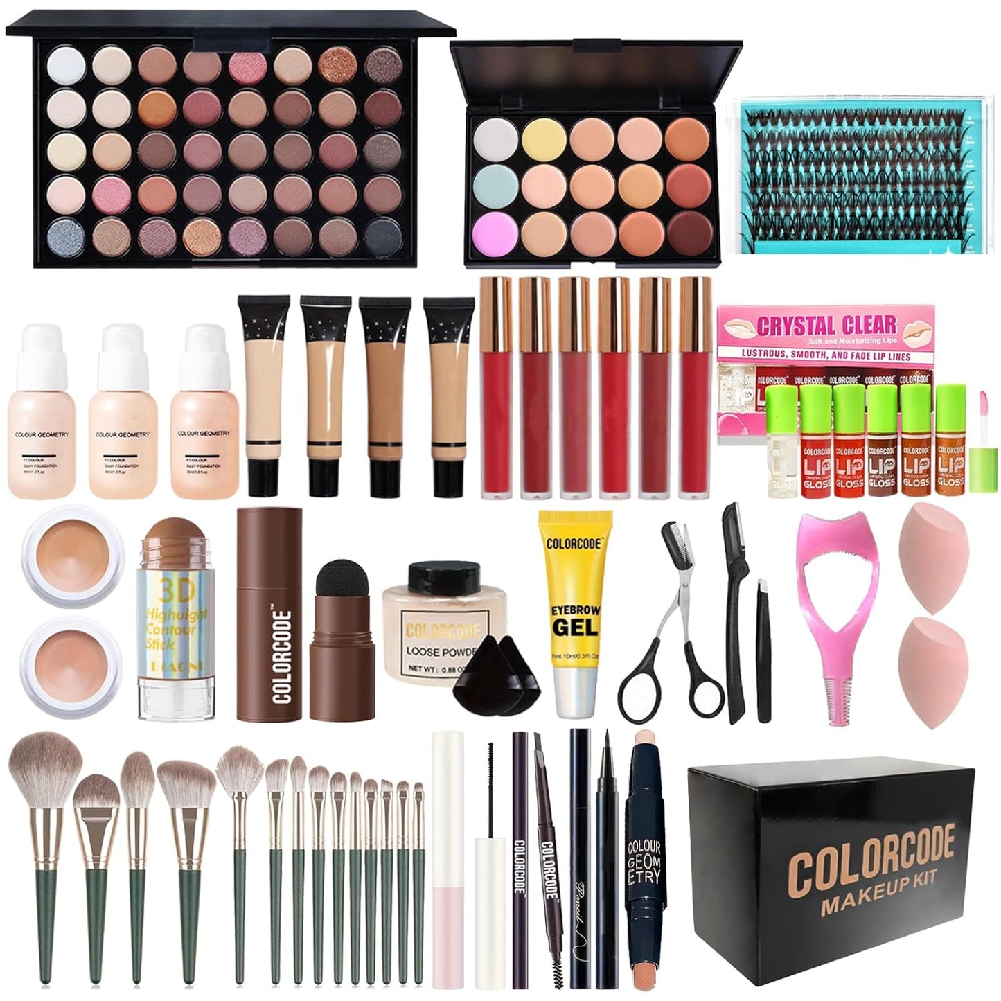 All-in-One Makeup Kit for Teens | Professional Makeup Set with Eyeshadow, Eyeliner, Foundation & Brushes