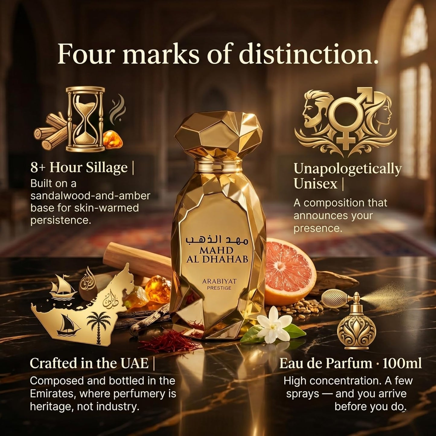 Mahd Al Dahab Unisex Eau de Parfum 100ml - Woody & Fresh Fragrance