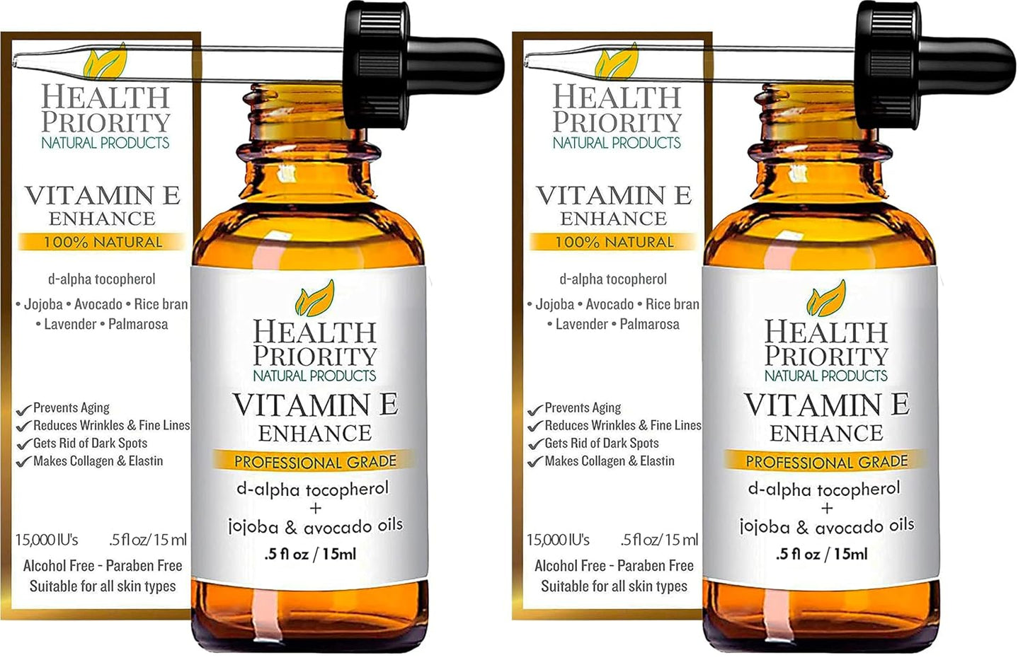 Vitamin E Oil - Organic, Handmade, Non-GMO - Nourishes Skin & Hair | 15,000 IU, 0.5 Fl Oz