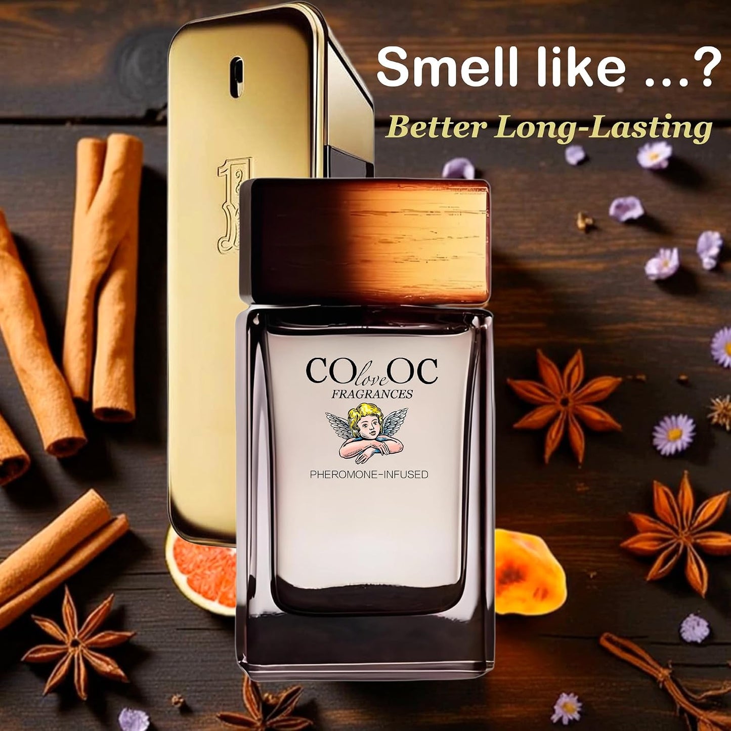 Pheromone Infused Cologne for Men - Spicy Woody Fragrance | Amber, Cinnamon, Musk & Leather - Long Lasting Perfume Gift