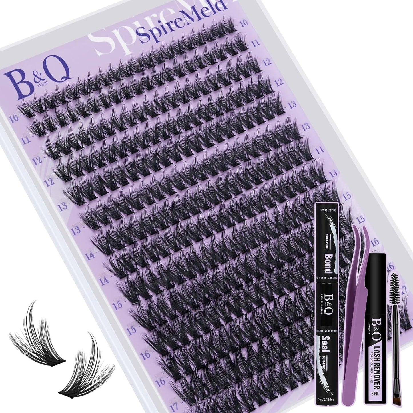 Fluffy Lash Clusters Kit - 0.03mm Ultra-Fine Manga Eyelash Extensions | Mixed Length 10-18mm for Voluminous Look