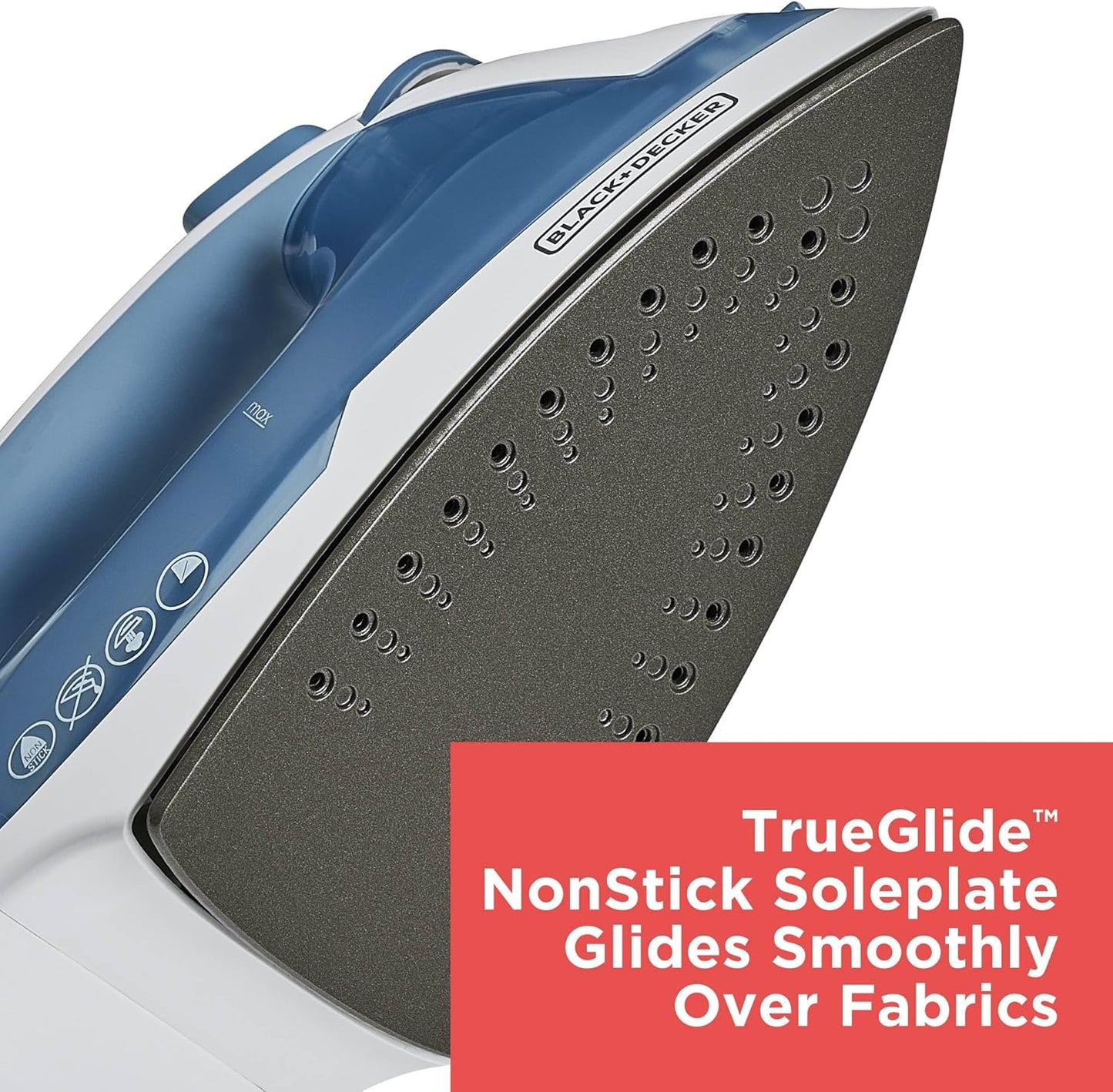 BLACK+DECKER Easy Steam Compact Iron - Lightweight, Nonstick Plate, 1200 Watts | Automatic Shutoff