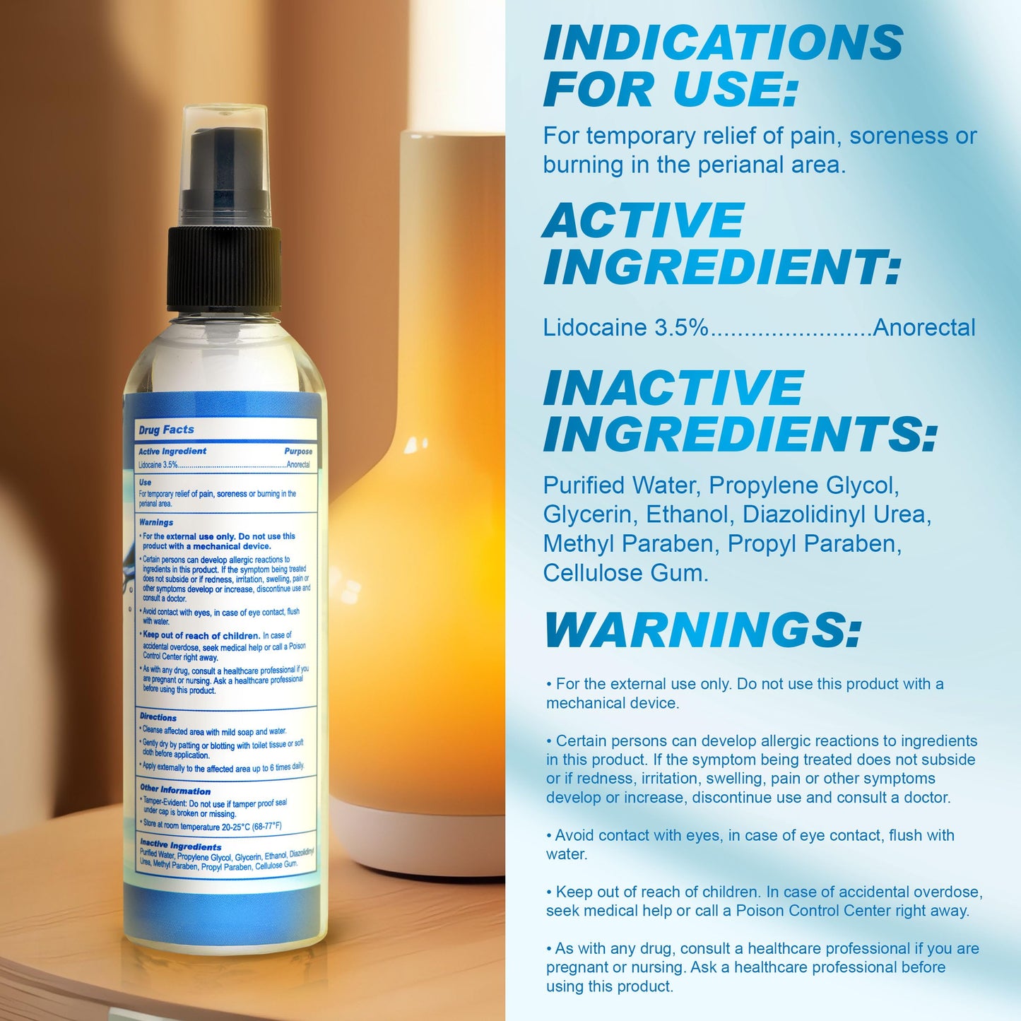 CleanStream Relax Desensitizing Lubricant 4.4 Fl Oz Bottle, Unscented Water-Based Liquid Formula, Supports Comfort and Control, Ideal for Personal Use, Easy Clean-Up Design