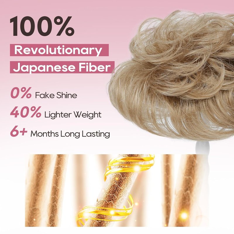 REECHO Hair Topper - Short Synthetic Wiglet for Women | Large Coverage Dark Blonde Hairpiece