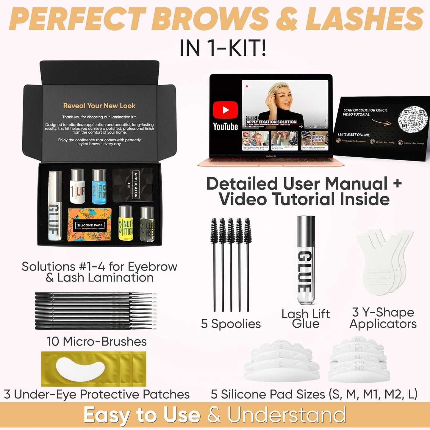 Lash & Eyebrow Lamination Kit - 2-in-1 Professional Brow & Lash Treatment | Fuller Brows & Lifted Lashes Up to 8 Weeks