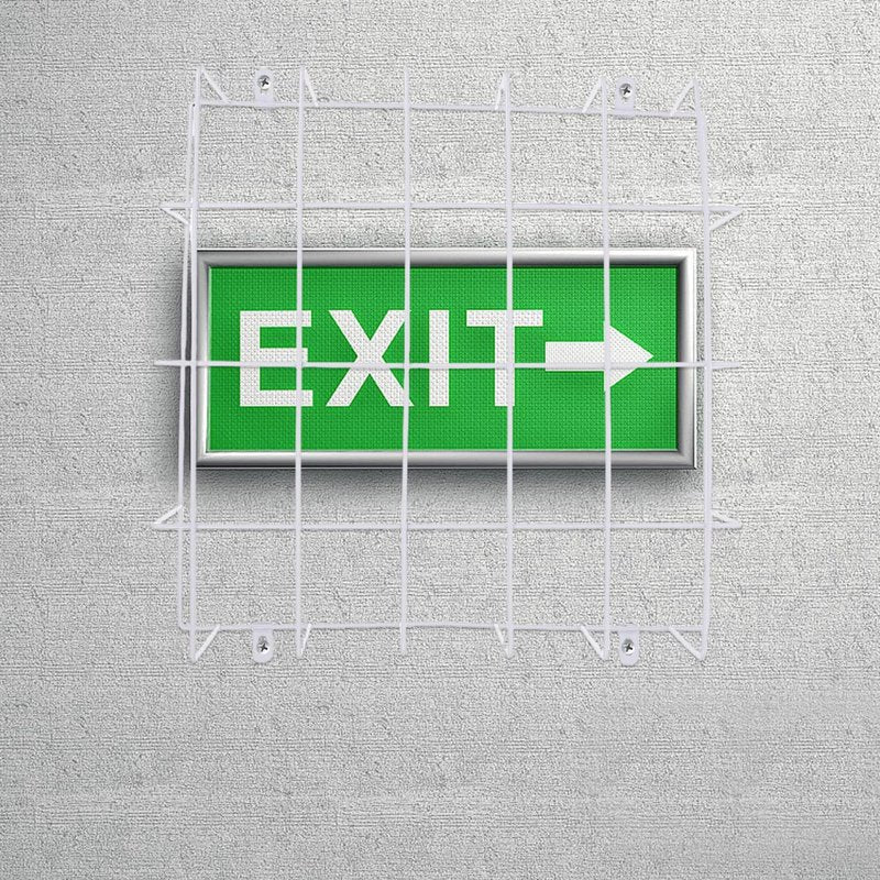 POPETPOP Wire Guard Exit Sign Protective Cover Heavy Duty Metal Mesh Shield for Wall Mounted Emergency Light Durable Safety Cage for Exit and Emergency Signals 11.81X11.81X2.83 Inch