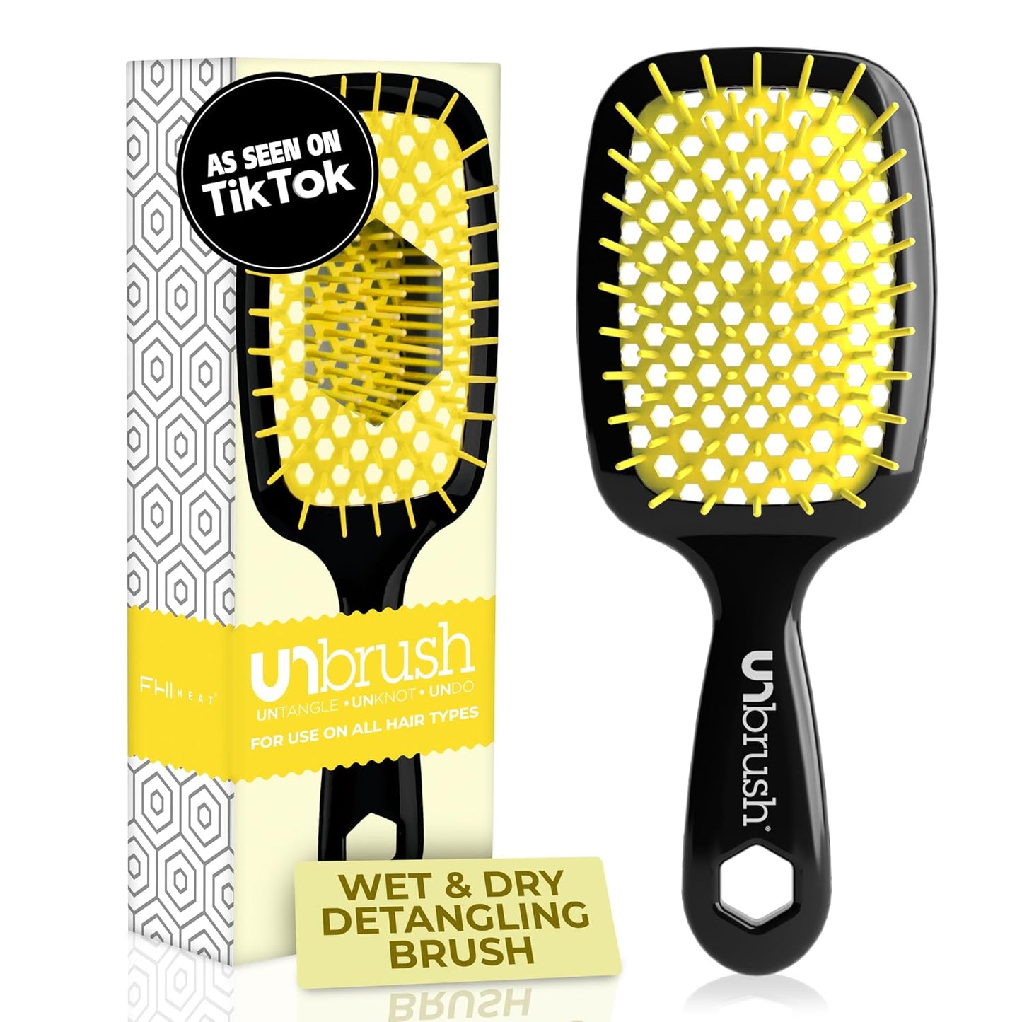 FHI Heat Detangling Brush - Pain-Free Brushing for Wet & Dry Hair | Durable DuoFlex Bristles, Lightweight, Cherry Blossom