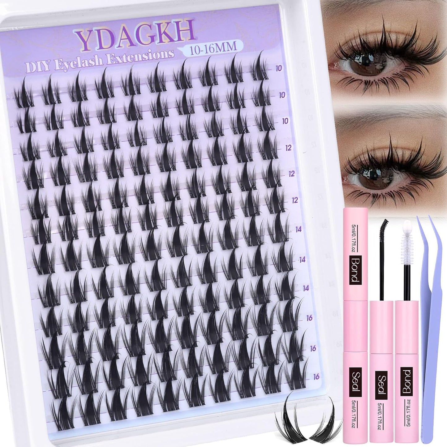 Anime Lash Clusters - Spiky Manga Eyelash Extensions with Invisible Band | 10-16mm Wispy 120 Pcs