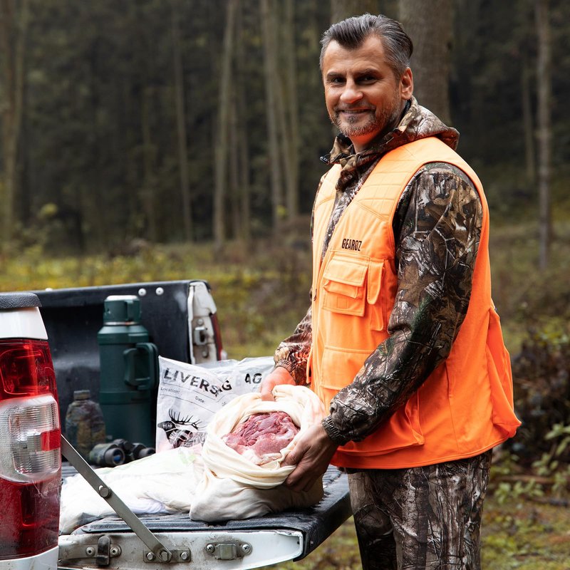 GearOZ Elk Game Bags Hunting Meat Bag 5-Pack Reusable Rolled Heavy Duty Quarter Bags, Durable Hunters' Game Bags Large Enough for Elk/Caribou/Deer/Moose, 48" x4, 28" x1