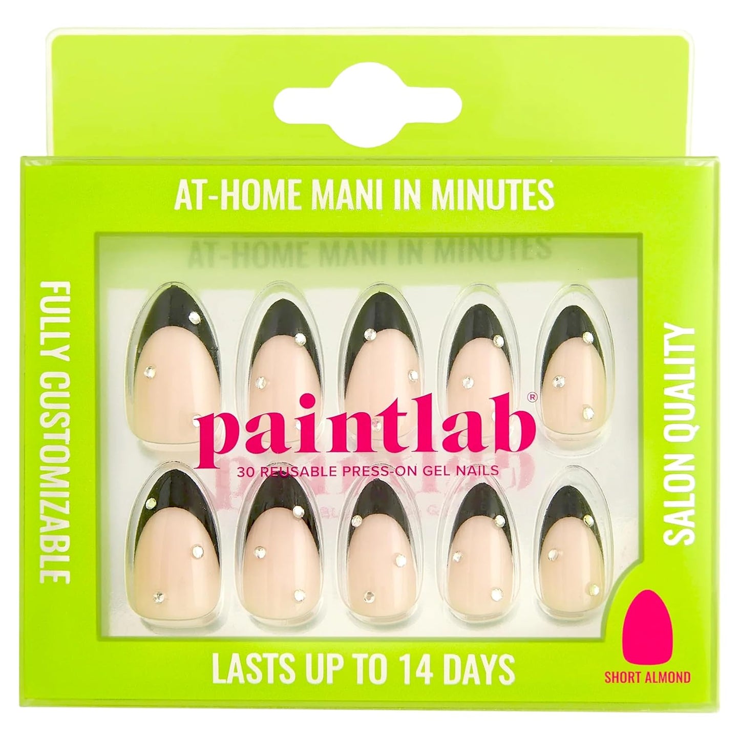French Tip Press On Nails - Stiletto Fake Nails, 30 Nails in 15 Sizes, Reusable Salon Quality | Easy Application