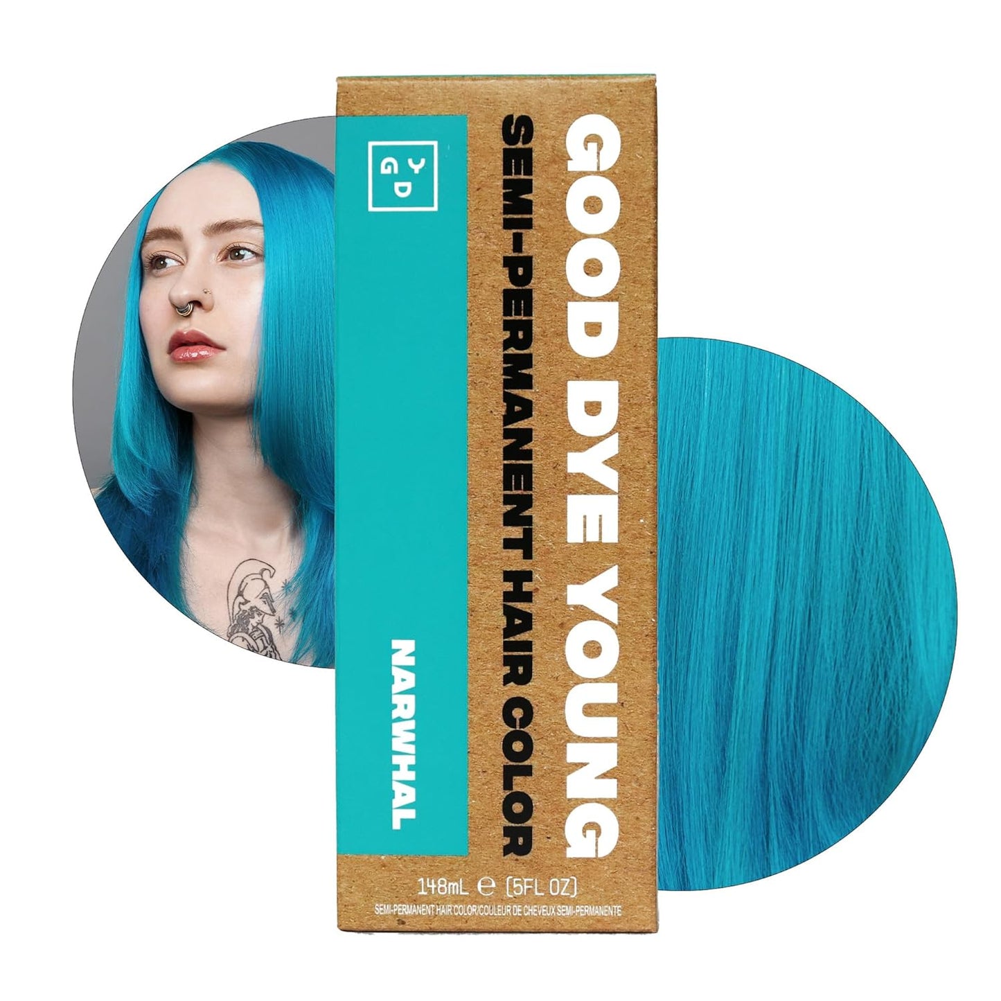 Good Dye Young Semi-Permanent Hair Color - Vegan Blue Hair Dye, Non-Damaging Formula | 5FL OZ, Lasts Up to 24 Washes