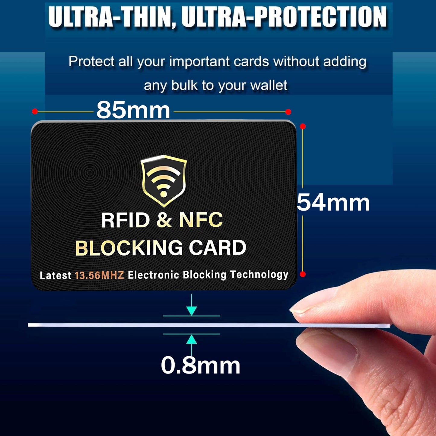 SaiTech IT 5 Pack RFID Blocking Card for Credit Debit ID Card, Black