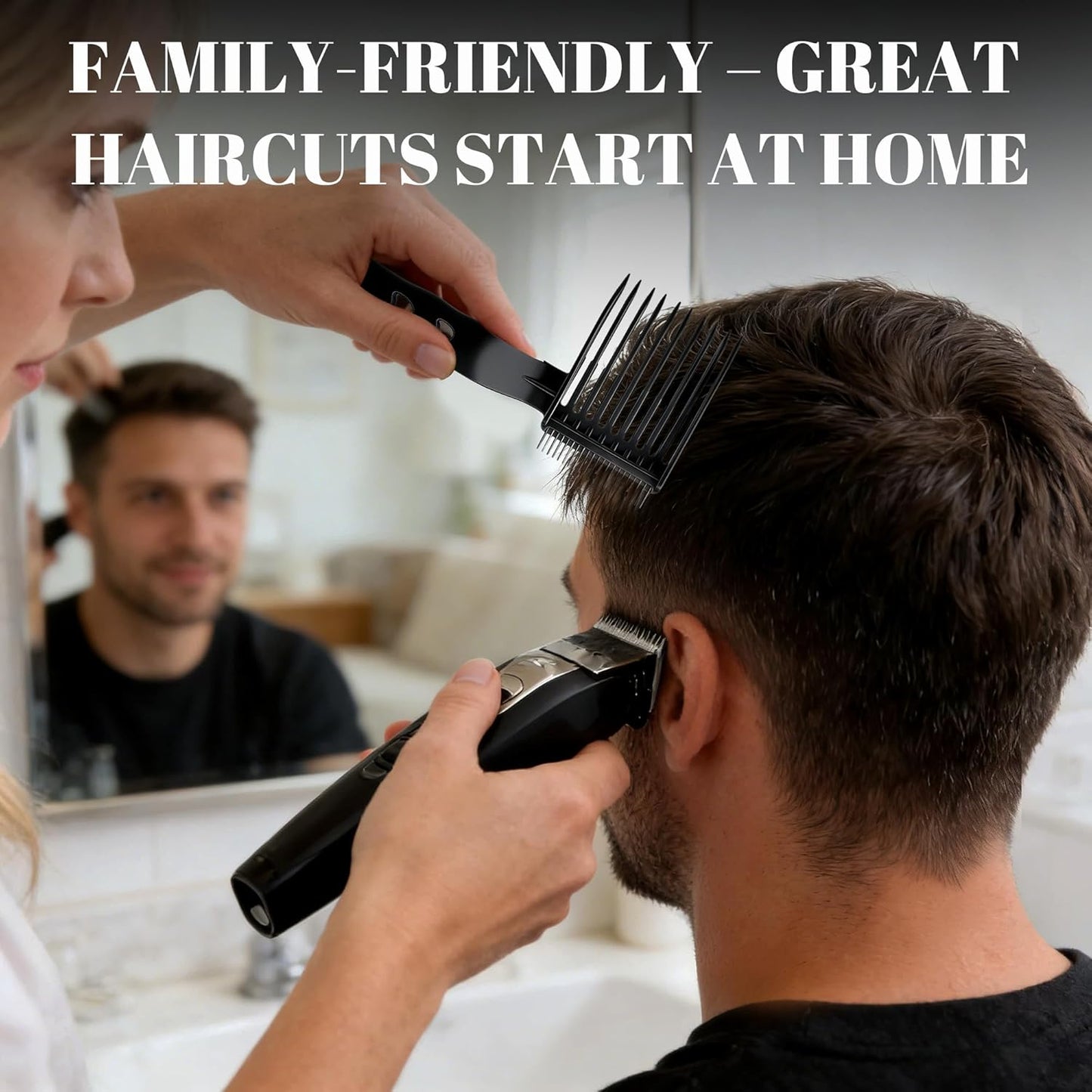 Detachable Blend Friend Fade Comb Set - 4-in-1 Pro Hair Cutting Tools for Men | Compatible with All Hair Clippers (Black)