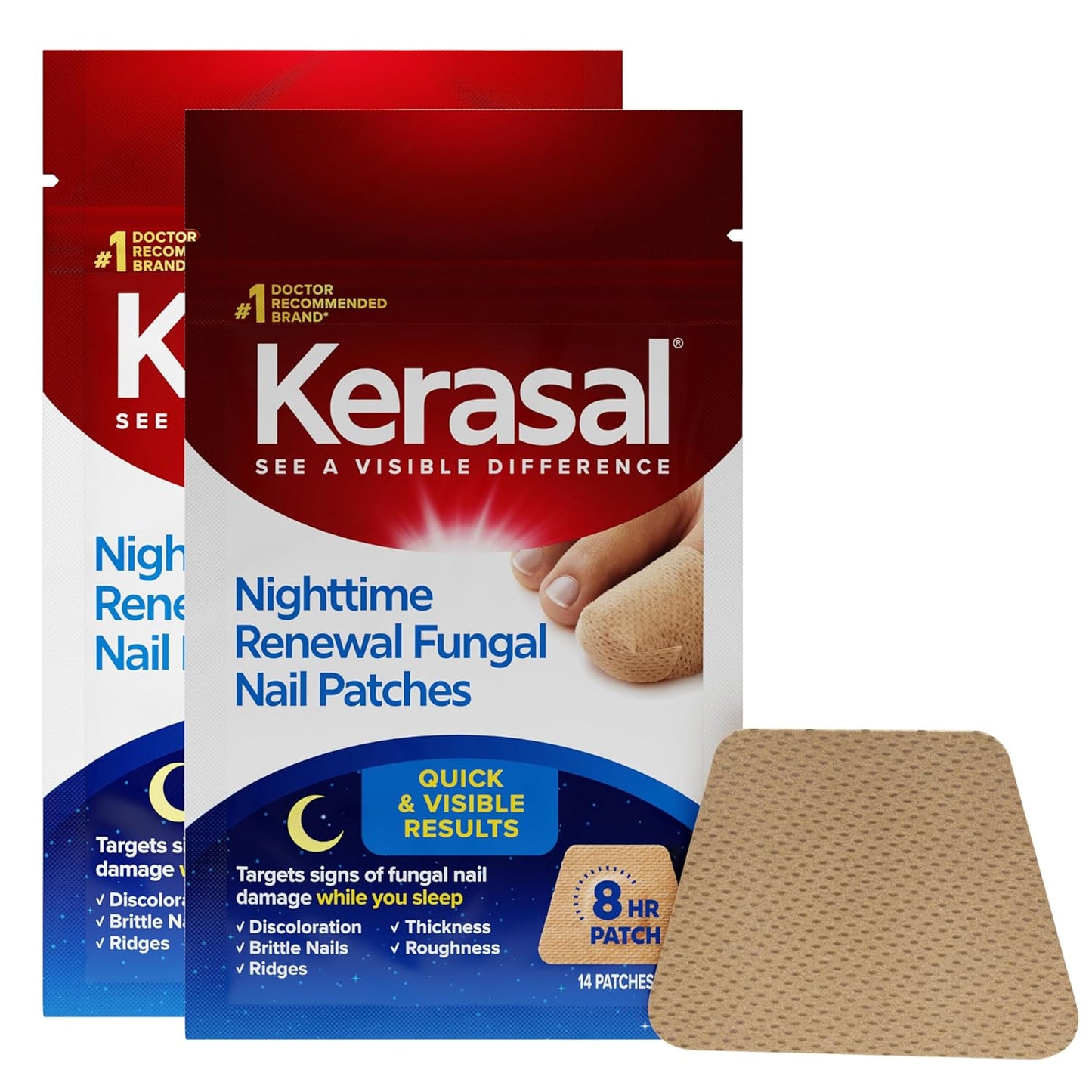 Kerasal Nail Care Brush - Restore & Repair Damaged Nails, Smooth Uneven Texture | 0.43 fl oz, 2 Applicators