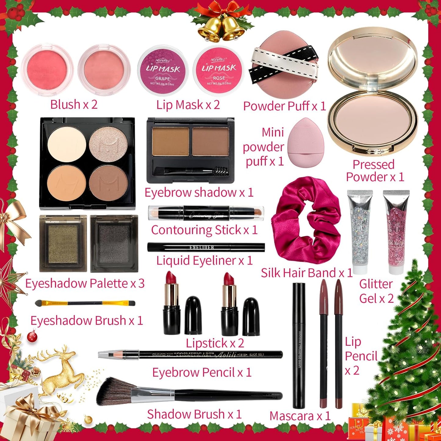Makeup Advent Calendar 2025 - 24-Day Beauty Gift Set for Women & Teens | Ideal for Christmas & Special Occasions
