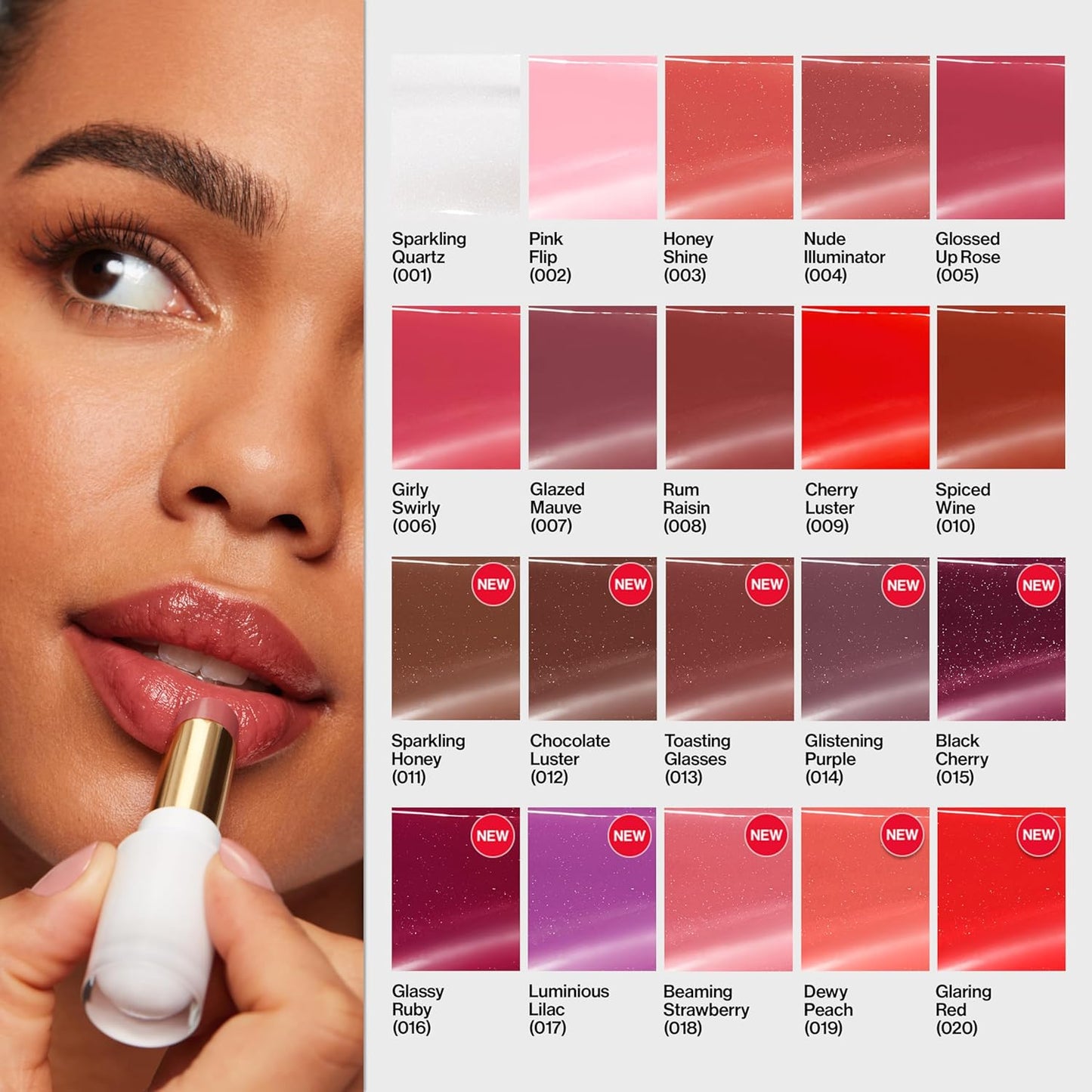 Revlon Super Lustrous Glass Shine Balm - Hydrating Tinted Lip Balm with Hyaluronic Acid | 001 Sparkling Quartz, 0.11 oz