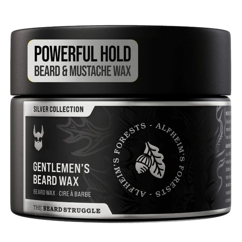 Gentlemen's Beard & Mustache Wax for Men by Beard Struggle - Viking Beard Wax Helps to Tame Style & Groom - Silver Collection - Alfheim's Forests - Moustache Wax, 50g / 1.76 US. oz.
