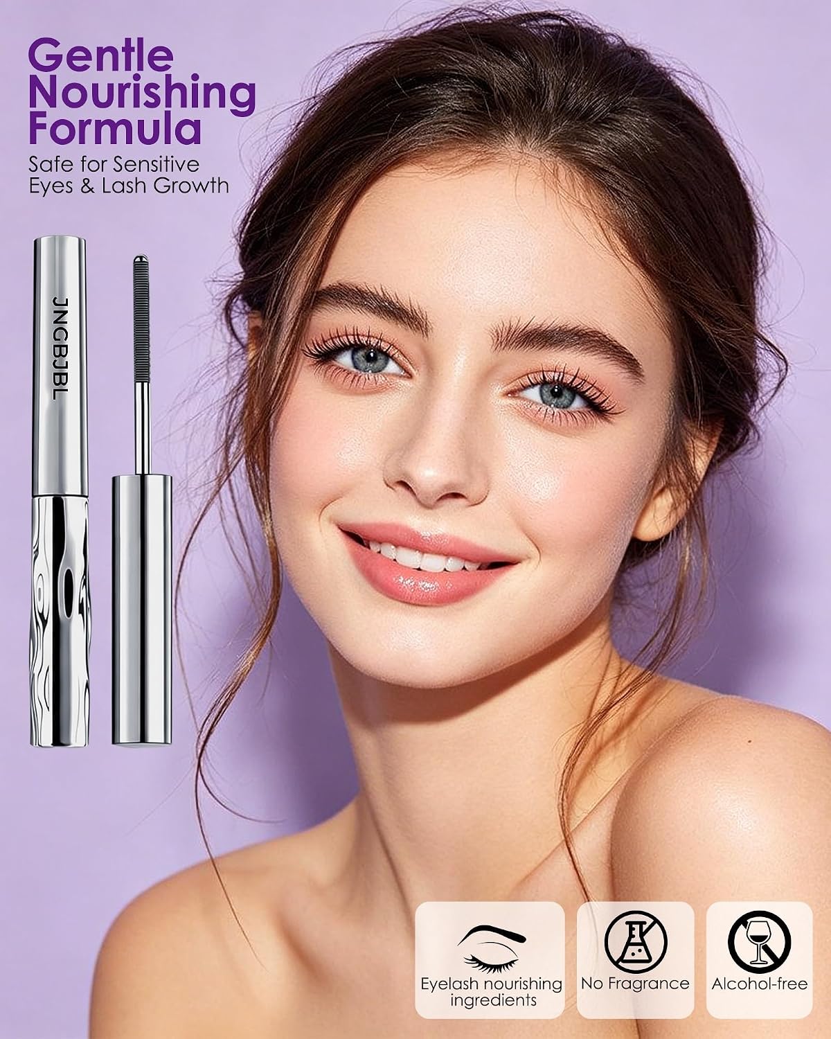 Iron Wand Mascara - 5D Curling Waterproof Formula for Volume & Length | Washable Metal Wand, Black