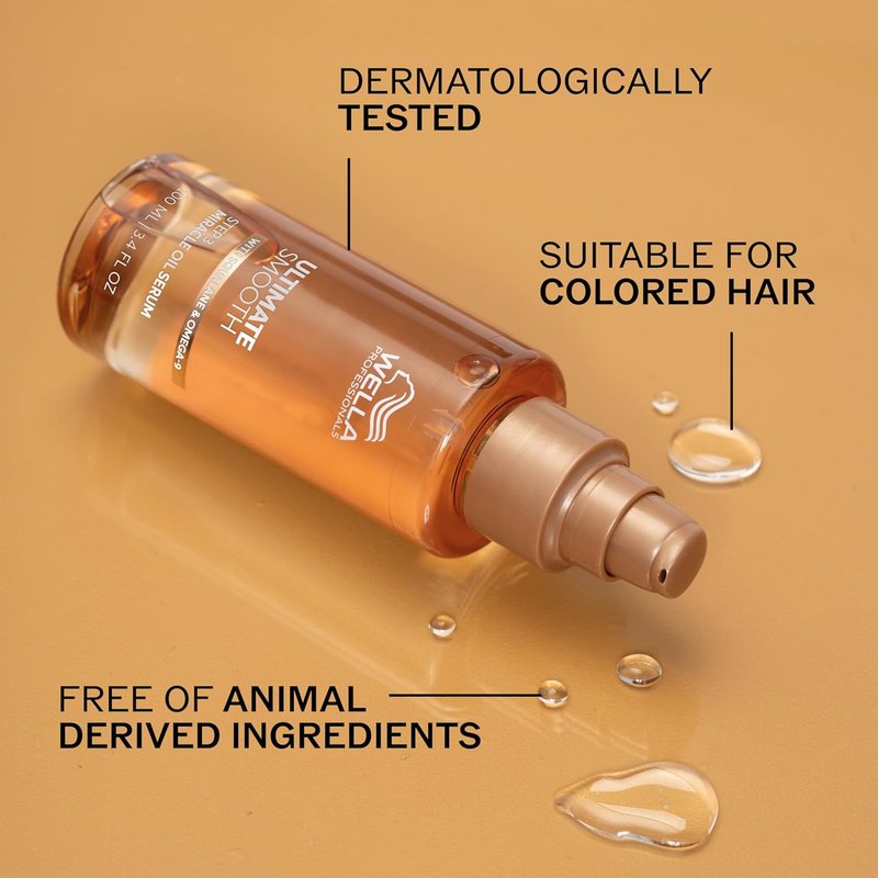 Wella Professionals Ultimate Smooth Shampoo - Nourishing Formula for Dry, Dull & Frizzy Hair | Color Safe, With Squalane & Omega 9