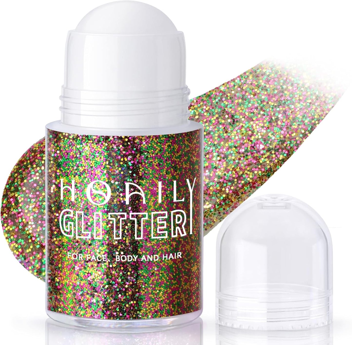 HOSAILY Holographic Body Glitter Gel - Color Changing Chameleon Effect | Sparkling Pink, Chunky Mermaid Sequins for Festivals