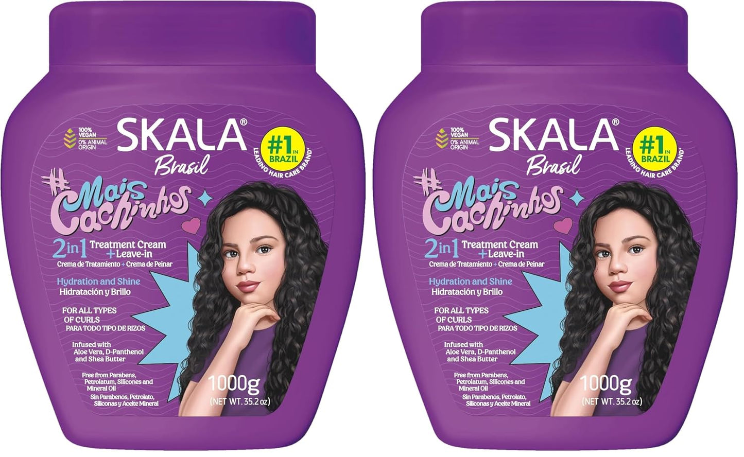 Curly Hair Treatment Cream & Leave-In Conditioner - Vegan Aloe Vera & Shea Butter, Deep Hydration, 1000g