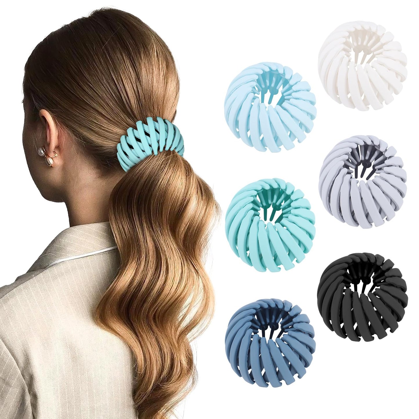 6Pcs Bird Nest Magic Hair Clips Hair Nest for Bun Strong Ponytail Holders for Women Girls