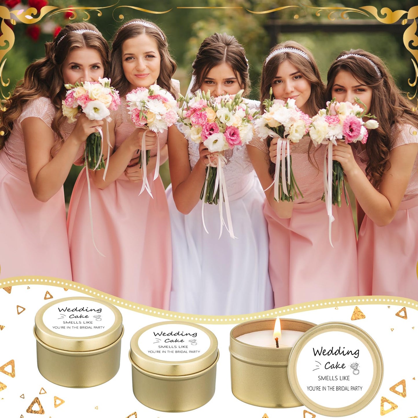 Conelist 8 Pcs Bridesmaid Proposal Gifts, Smells Like You're in The Bridal Party Scented Candles Will You Be My Bridesmaid Soy Wax Small Candle for Best Friend Girls Women 4oz(White,Fashion)