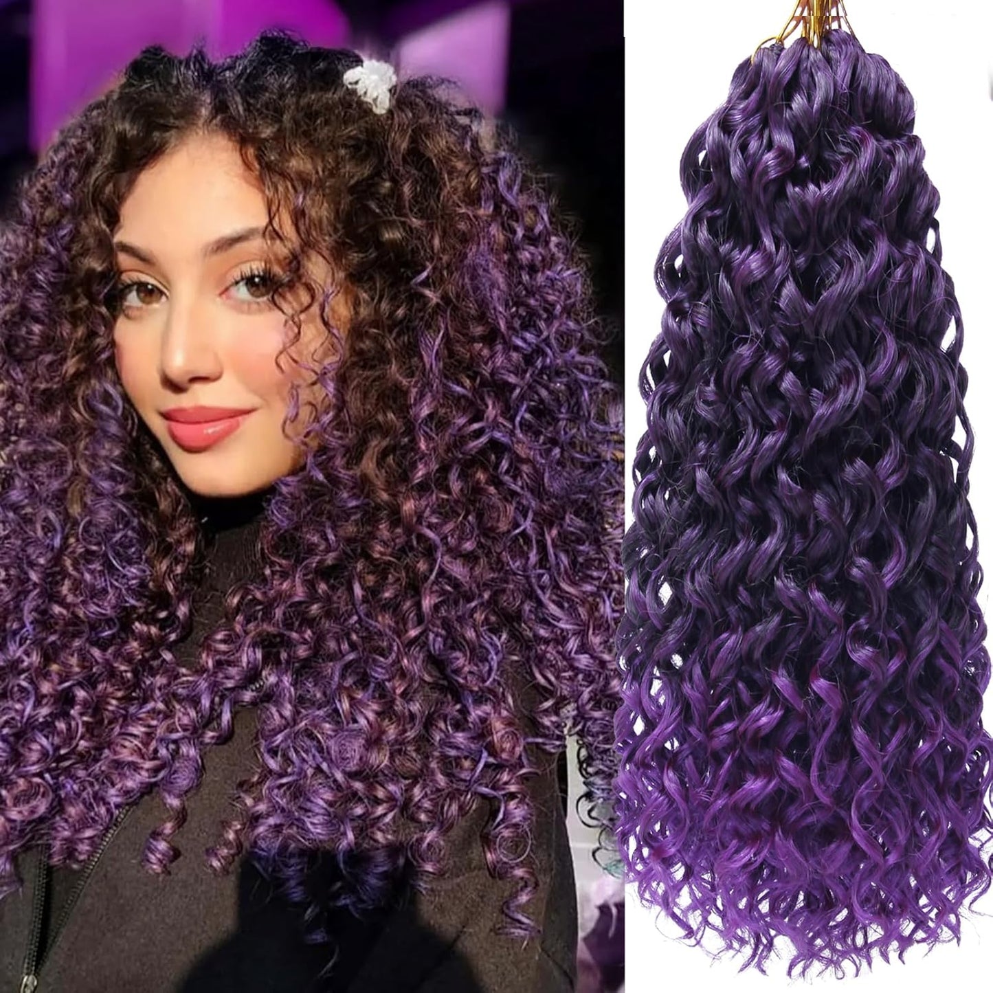 Water Wave Crochet Hair Extensions - Blonde Synthetic Bohemian Braids | 14 Inch Deep Wave (27#)