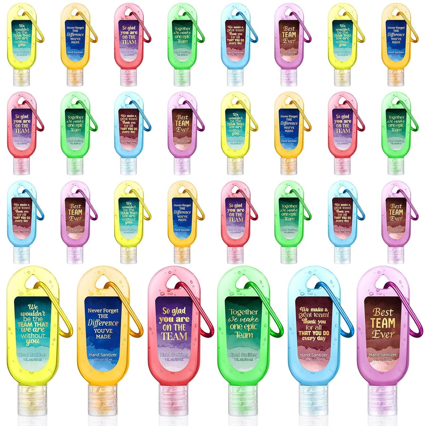Mini Travel Size Hand Sanitizer Keychain - 24 Pcs Gift Set for Teachers, Nurses & Staff | Appreciation Thank You Bulk