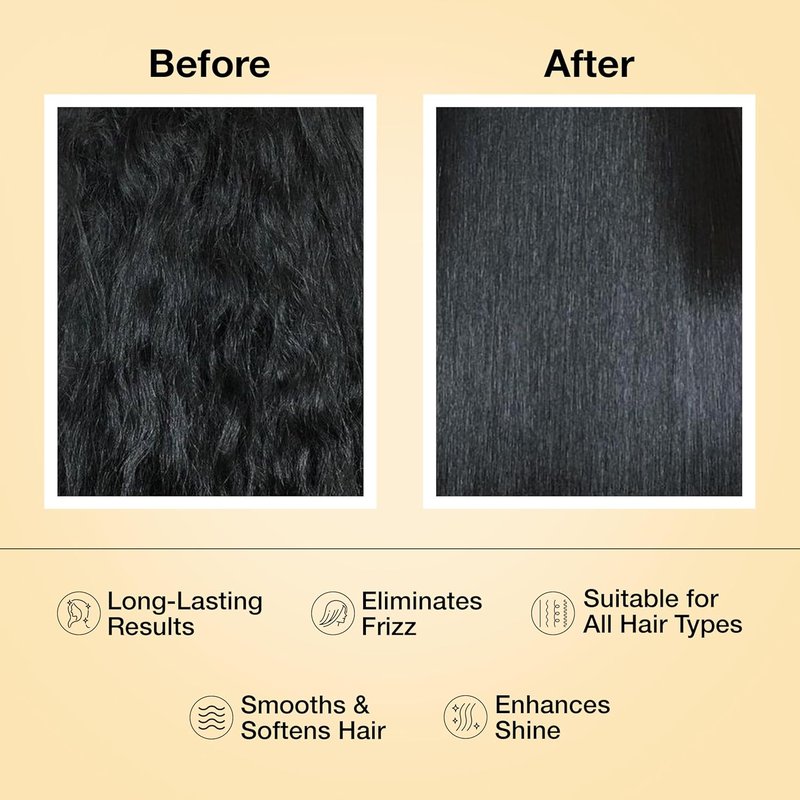 Keratin Hair Treatment - Frizz Control Smoothing Cream for Curly & Damaged Hair | 3.4 Ounce