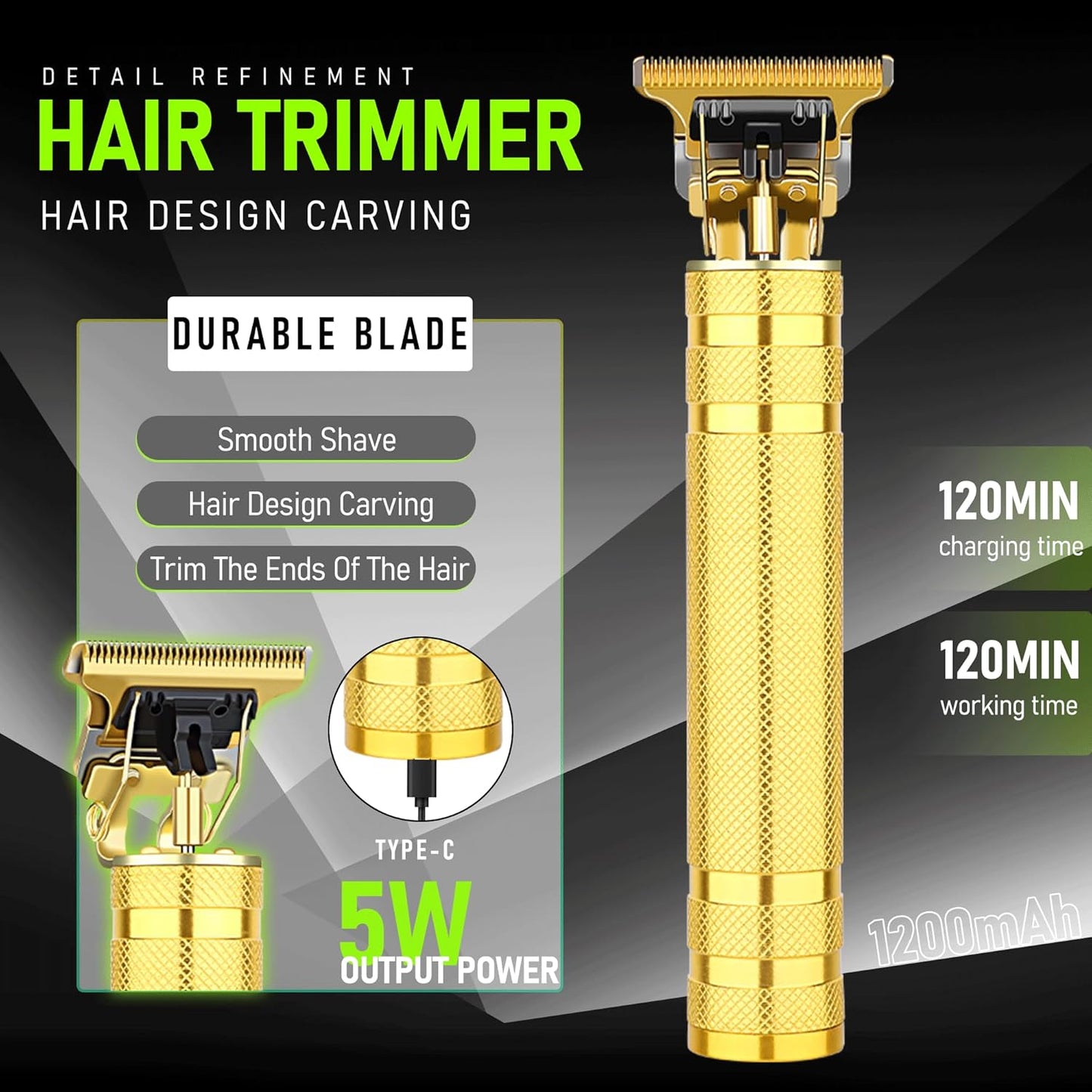 Professional Hair Clippers for Men - Cordless Beard Trimmer Set | Lightweight, Low Noise, USB Charging