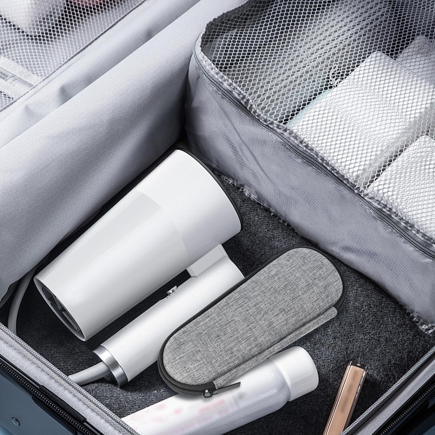 SyuCeia Gillette Razor Travel Case - Hard EVA Protective Holder for Men's Razors, Compact & Durable Design, Fits Fusion 5 & More (Grey)