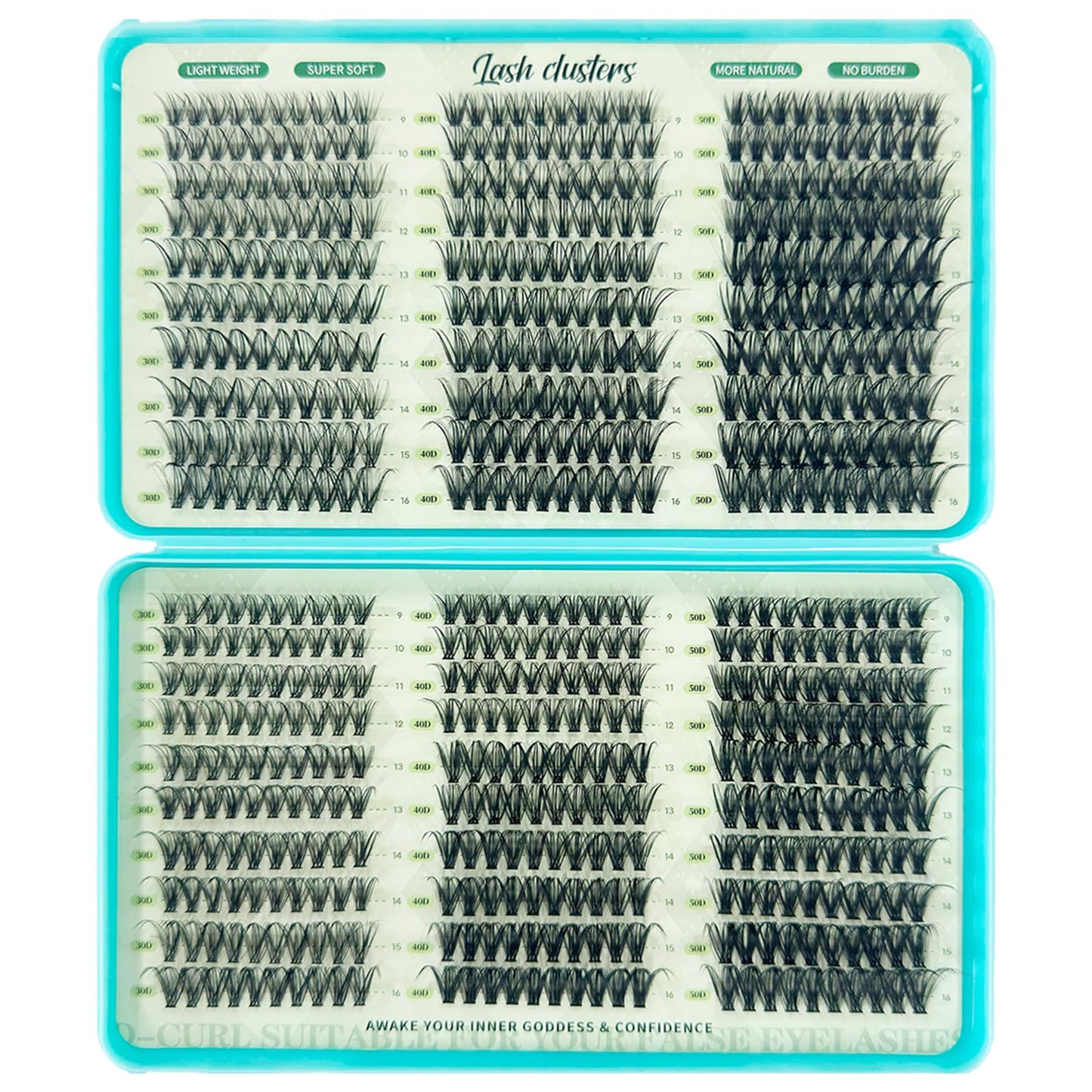 Lash Clusters Kit, 600 Pcs Eyelashes Lash Clusters D Curl 9-16mm