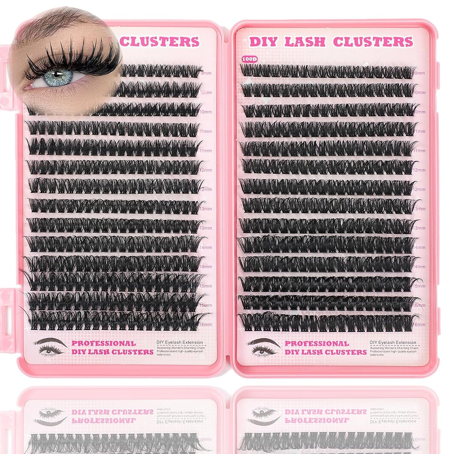 Eyelash Clusters Kit - 560 Pcs Fluffy D Curl Individual Lash Extensions | 9-16mm Length