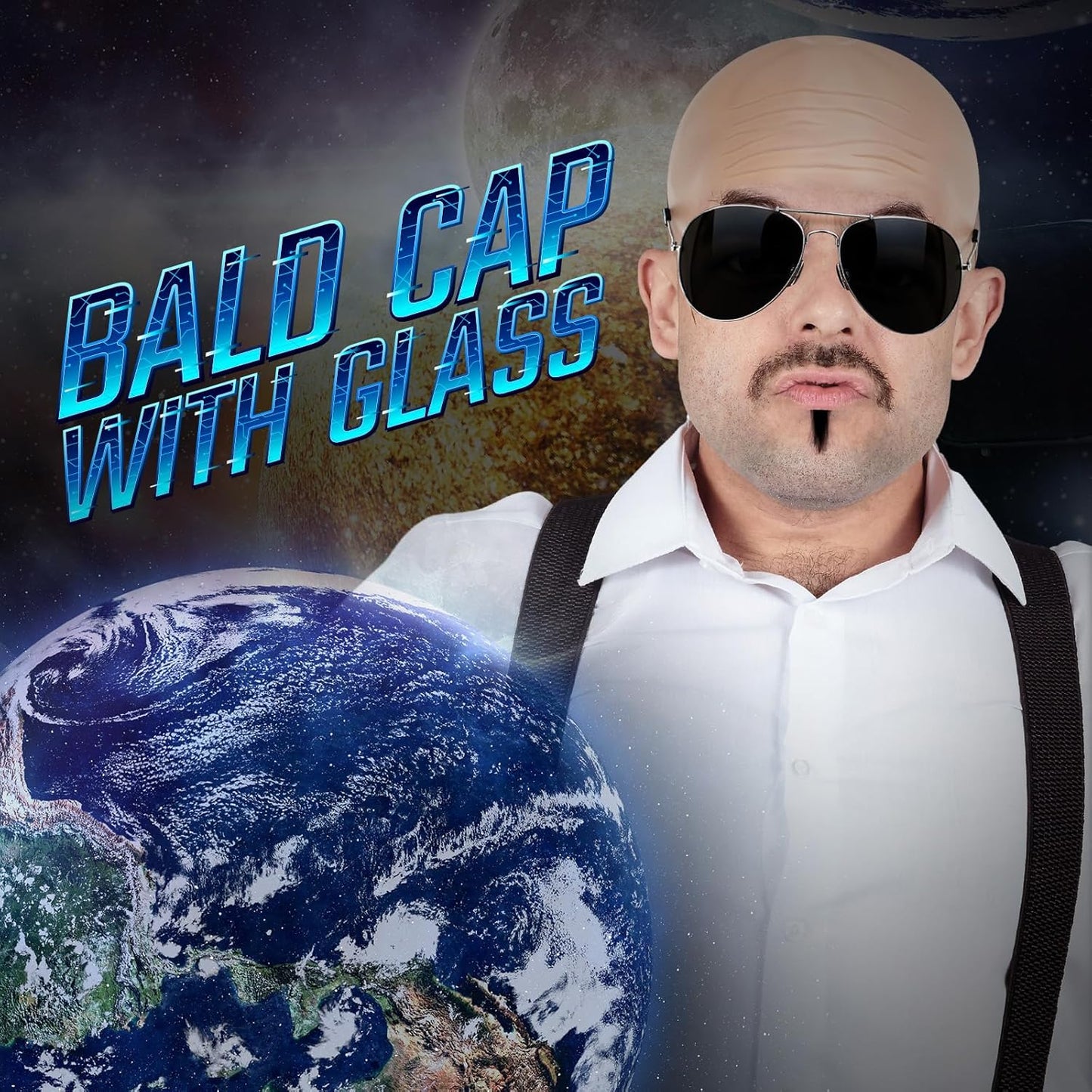 Bald Caps for Cosplay | Nylon Makeup Latex Wig Cap with Glasses for Men & Women