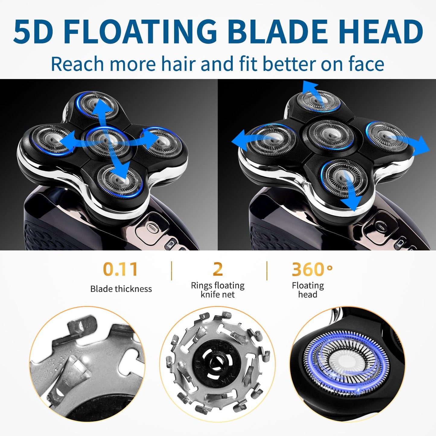1 Pack Shaver Replacment Heads Compatible with Remington Balder Pro Head Shaver XR7000,XR1500,XR1501,5 Dual Track Precision Replacement Blades for Bald Men,with 1PC Cleaning Brush